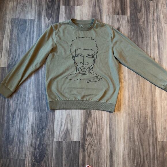 Well Worn BLM Sweatshirt Olive Size Large - Picture 1 of 6